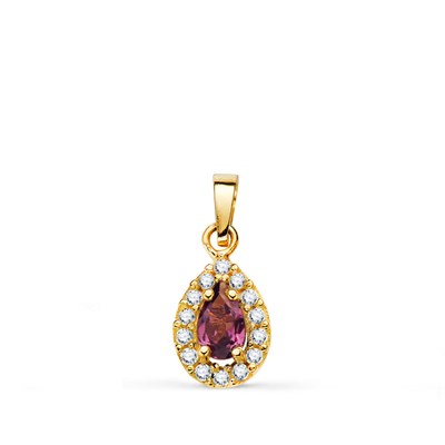 Pendentif - 18 carats Or jaune Améthyste - Diamant - Catawiki