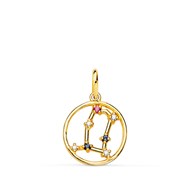 Pendentif Médaille Or 18 Carats 750 Jaune - Constellation Zodiaque Gémeaux - Chaine Offerte