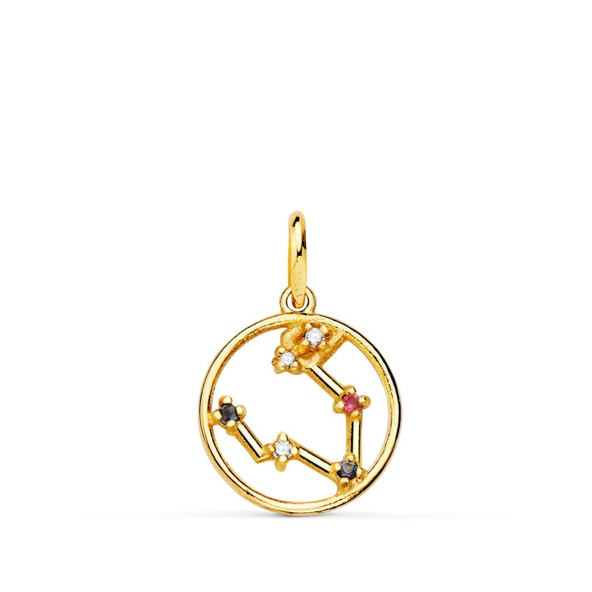 Pendentif Médaille Or 18 Carats 750 Jaune - Constellation Zodiaque Poisson - Chaine Offerte