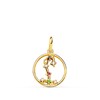 Pendentif Médaille Or 18 Carats 750 Jaune - Constellation Zodiaque Scorpion - Chaine Offerte - vue V1