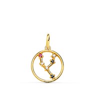 Pendentif Médaille Or 18 Carats 750 Jaune - Constellation Zodiaque Taureau - Chaine Offerte