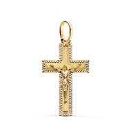 Pendentif  - Médaille Christ sur la Croix Or 18 Carats 750 Jaune - Chaines Offertes