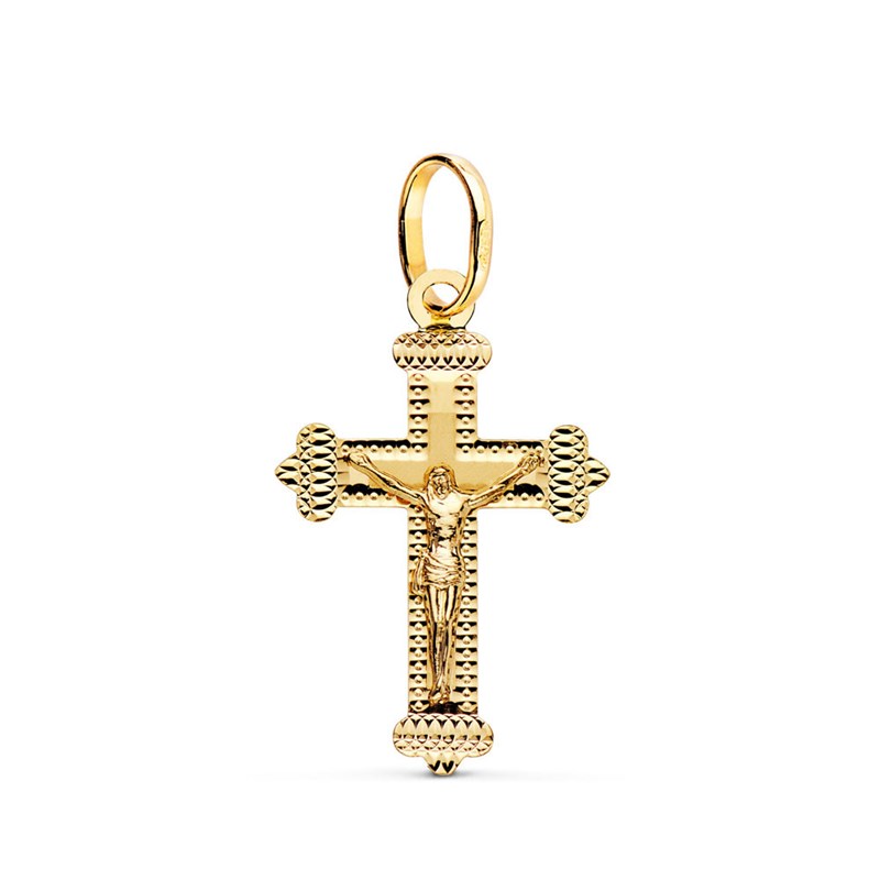 Pendentif  - Médaille Christ sur la Croix Or 18 Carats 750 Jaune - Chaines Offertes