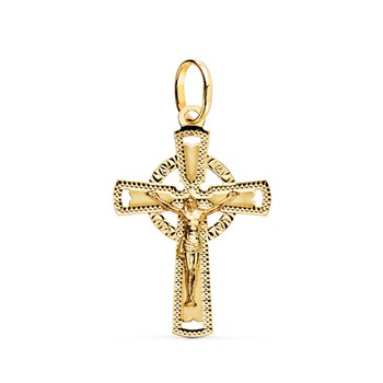 Pendentif  - Médaille Christ sur la Croix Or 18 Carats 750 Jaune - Chaines Offertes