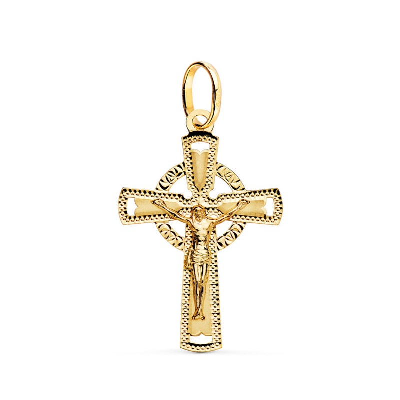 Pendentif  - Médaille Christ sur la Croix Or 18 Carats 750 Jaune - Chaines Offertes