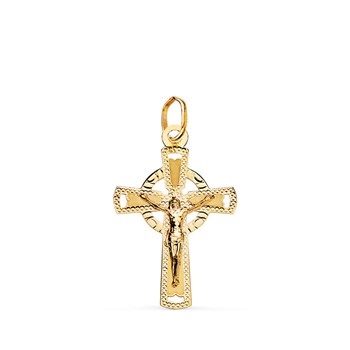Pendentif  - Médaille Christ sur la Croix Or 18 Carats 750 Jaune - Chaines Offertes