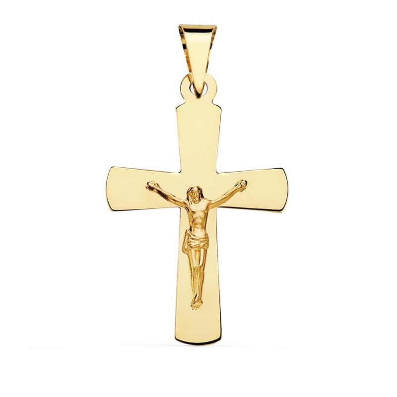 Pendentif  - Médaille Christ sur la Croix Or 18 Carats 750 Jaune - Chaines Offertes