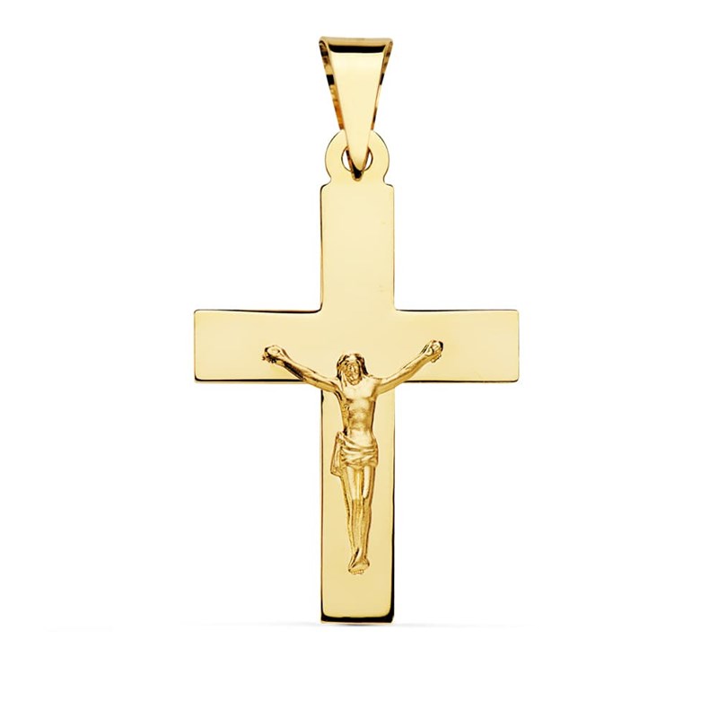 Pendentif  - Médaille Christ sur la Croix Or 18 Carats 750 Jaune - Chaines Offertes