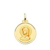Médaille Or 18 Carats 750 Jaune Vierge Marie Jeune 2cm - Chaîne et Gravure Offerte