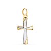 Pendentif - Médaille Croix Or 18 Carats 750/000 Bicolore - Chaine Offerte - vue V1