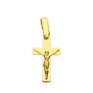 Pendentif - Médaille Christ sur la Croix Or 18 Carats 750 Jaune - Chaine Offerte