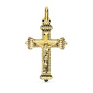 Pendentif - Médaille Christ sur la Croix Or 18 Carats 750 Jaune - Chaine Offerte