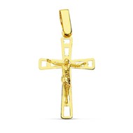 Pendentif - Médaille Christ sur la Croix Or 18 Carats 750 Jaune - Chaine Offerte