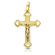 Pendentif - Médaille Christ sur la Croix Or 18 Carats 750 Jaune - Chaine Offerte