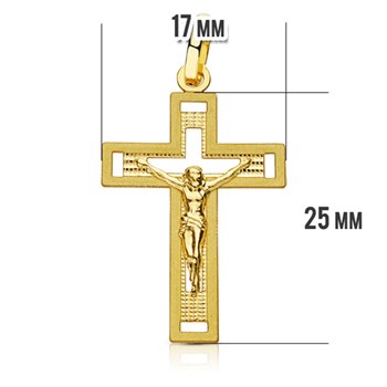 Pendentif - Médaille Christ sur la Croix Or 18 Carats 750 Jaune - Chaines Offertes