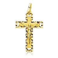 Pendentif - Médaille Christ sur la Croix Or 18 Carats 750 Jaune - Chaines Offertes