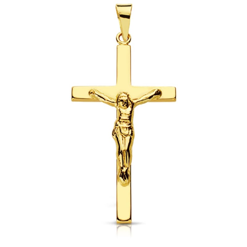 Pendentif - Médaille Christ sur la Croix Or 18 Carats 750 Jaune - Chaines Offertes