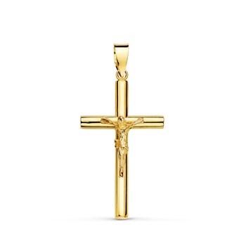 Pendentif - Médaille Christ sur la Croix Or 18 Carats 750 Jaune - Chaines Offertes