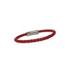 Bracelet cuir tressé homme rouge Scott fait main - vue V1