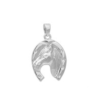 Pendentif fer à cheval porte bonheur Argent 925 Rhodié