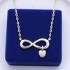 Collier infini coeur pendant Argent 925 Rhodié - vue V4