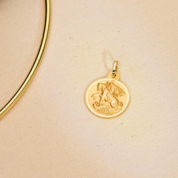 Médaille Or 18 Carats 750 Jaune Saint Georges 22mm - Chaînes et Gravure Offertes