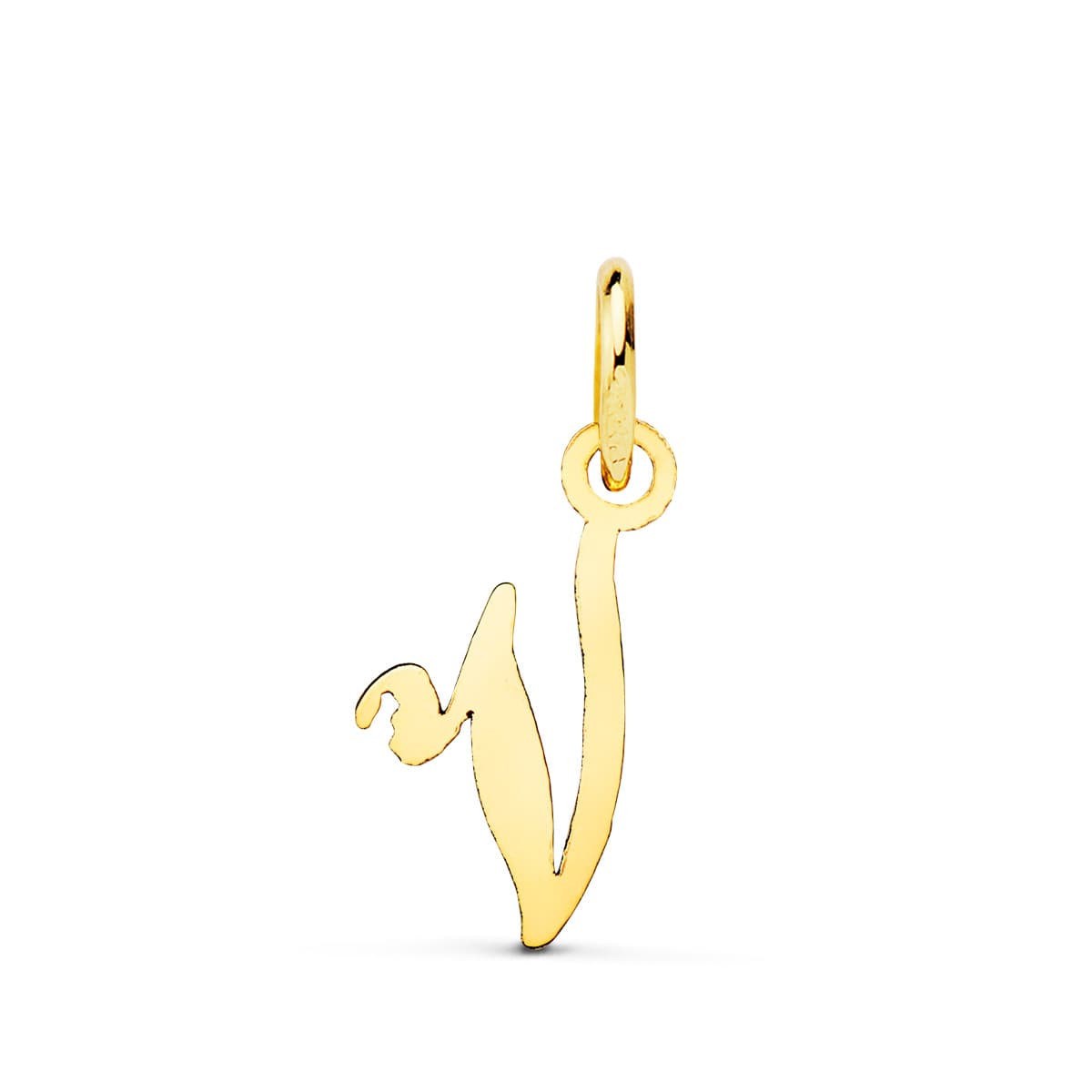 Pendentif Lettre 'V' Or 750 Jaune - Chaine Offerte