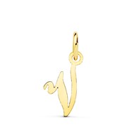 Pendentif Lettre 'V' Or 750 Jaune - Chaine Offerte