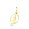 Pendentif Lettre 'D' Or 750 Jaune - Chaine Offerte - vue V1