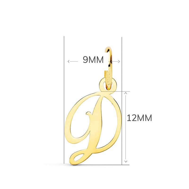 Pendentif Lettre 'D' Or 750 Jaune - Chaine Offerte - vue 2