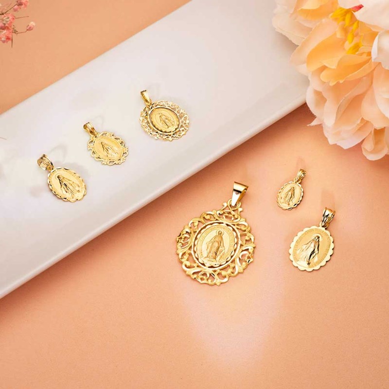 Médaille Or 18 Carats 750 Jaune Vierge Miraculeuse - Chaîne Offerte - vue 2