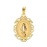 Médaille Or 18 Carats 750 Jaune Vierge Miraculeuse Filigrane - Chaîne Offerte