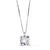 Collier Or 18 Carats 750 Blanc 42cm - Solitaire Zirconium 6 mm - vue V1