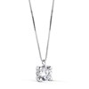 Collier Or 18 Carats 750 Blanc 42cm - Solitaire Zirconium 5 mm - vue V1