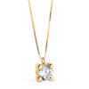 Collier Or 18 Carats 750 Jaune 42cm - Solitaire Zirconium 6 mm - vue V1