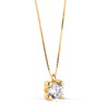 Collier Or 18 Carats 750 Jaune 42cm - Solitaire Zirconium 5 mm - vue V1