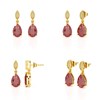 Boucles d'Oreilles Sophia Or 9 Carats et Grenat | Bijoux de Luxe ADEN avec Diamants - vue V3