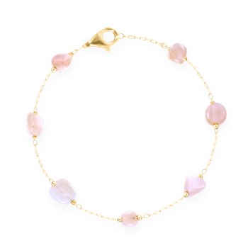 Bracelet en acier plaqué jaune avec pierres de soleil