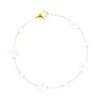 Bracelet en acier plaqué jaune et coquillage - vue V1