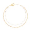 Bracelet en acier plaqué jaune avec pierres en résine - vue V1