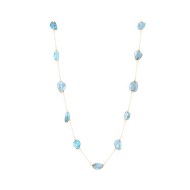 Collier en acier plaqué jaune avec apatites turquoises