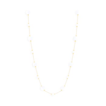 Collier en acier plaqué jaune et coquillage