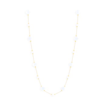 Collier en acier plaqué jaune et coquillage