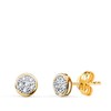 Boucles d'Oreilles Or 18 Carats 750 Jaune et Zirconiums - vue V1