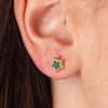 Boucles d'Oreilles Or 18 Carats 750 Jaune et Malachite - Etoiles - vue V2