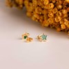 Boucles d'Oreilles Or 18 Carats 750 Jaune et Malachite - Etoiles - vue V3