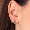 Boucles d'Oreilles Or 18 Carats 750 Jaune et Malachite - Trèfle - vue V2