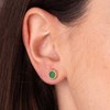 Boucles d'Oreilles Or 18 Carats 750 Jaune et Malachite - Rondes - vue V2