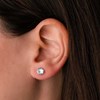 Boucles d'Oreilles Or 18 Carats 750 Jaune - Zirconiums Topaze Bleue - vue V2