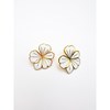 Boucles d'oreilles fleur blanche - vue V1